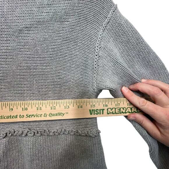 J. Jill Grey Knit Tunic Sweater Boat Neck S Petite- Measurements in pics - Picture 10 of 14